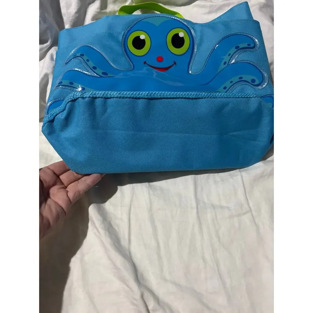 Melissa & Doug turquoise blue octopus beach tote bag like new euc